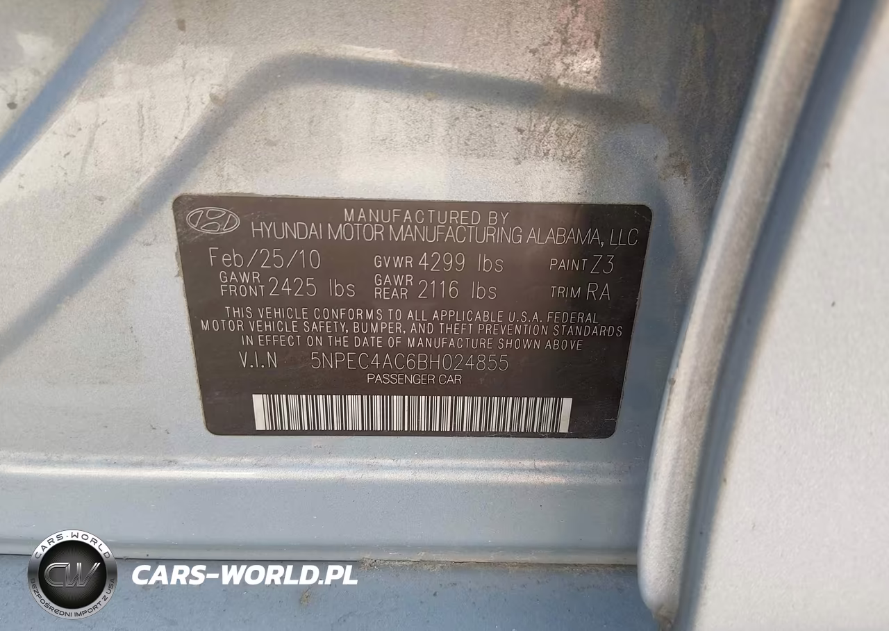 2011 Hyundai Sonata Limited VIN:5NPEC4AC6BH024855 - 9