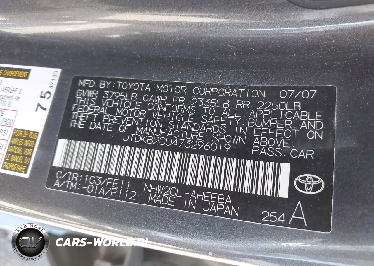 2007 Toyota Prius VIN:JTDKB20U473296019 - 9