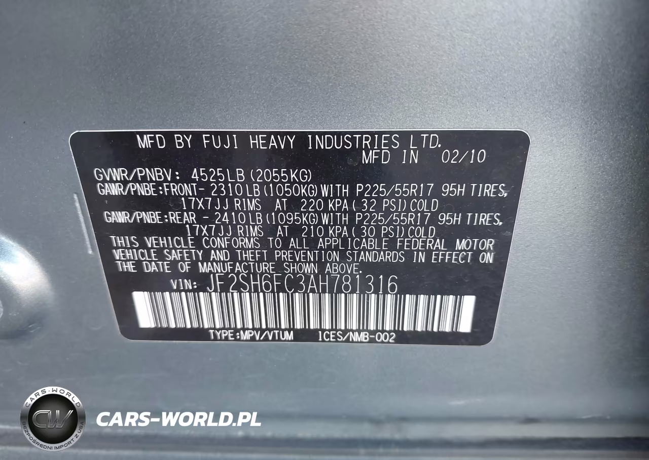 2010 Subaru Forester 2.5Xt Limited VIN:JF2SH6FC3AH781316 - 9