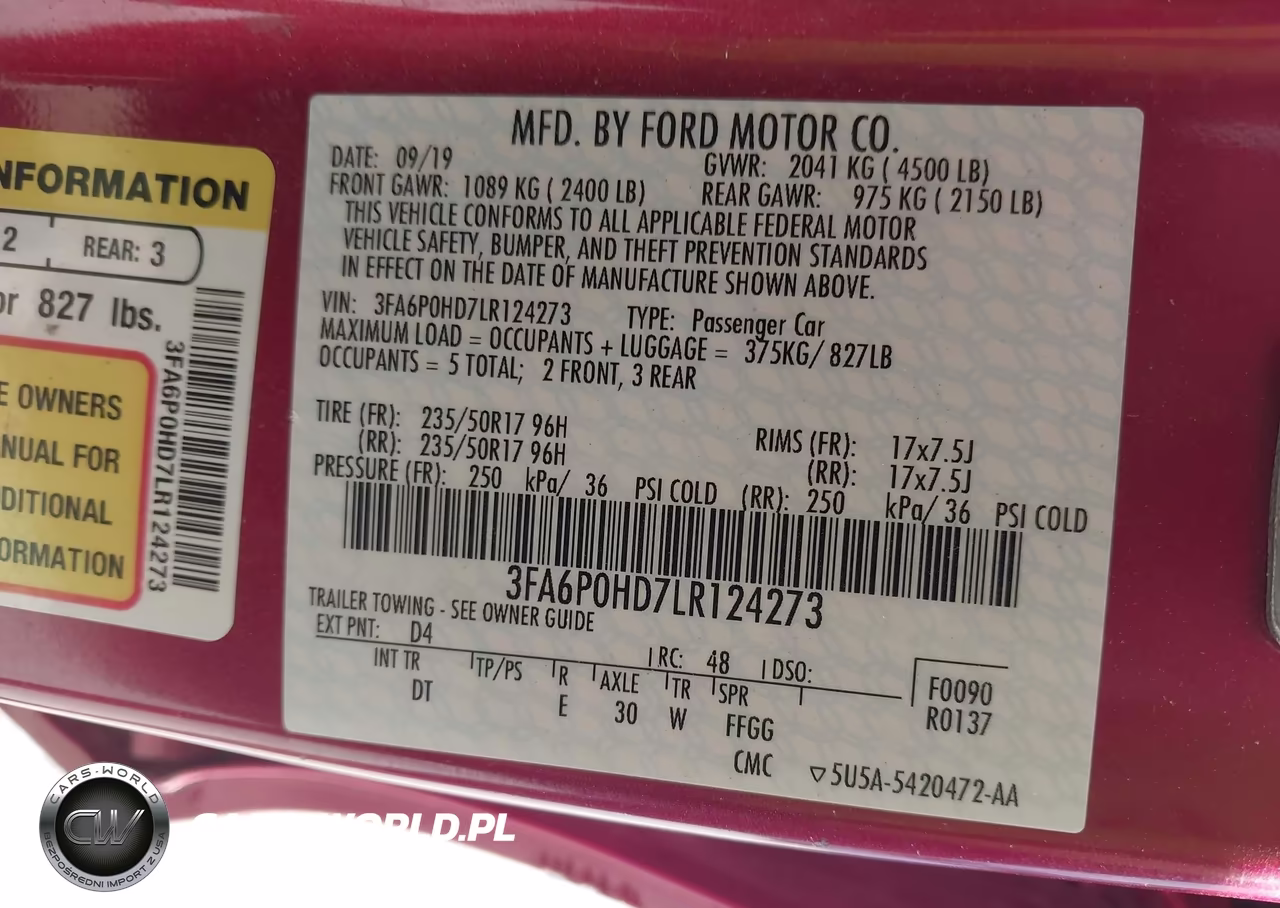 2020 Ford Fusion Se VIN:3FA6P0HD7LR124273 - 9