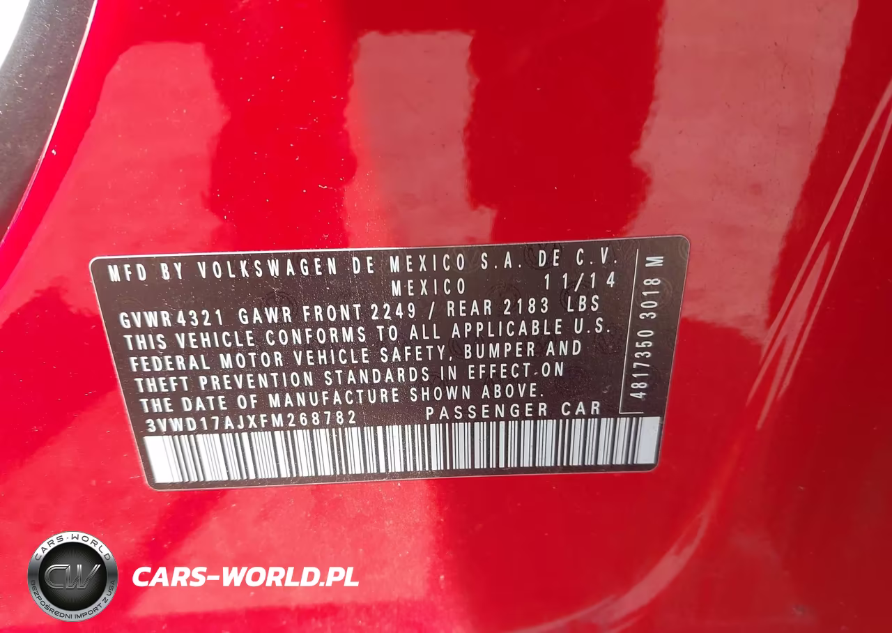 2015 Volkswagen Jetta 1.8T Se VIN:3VWD17AJXFM268782 - 9