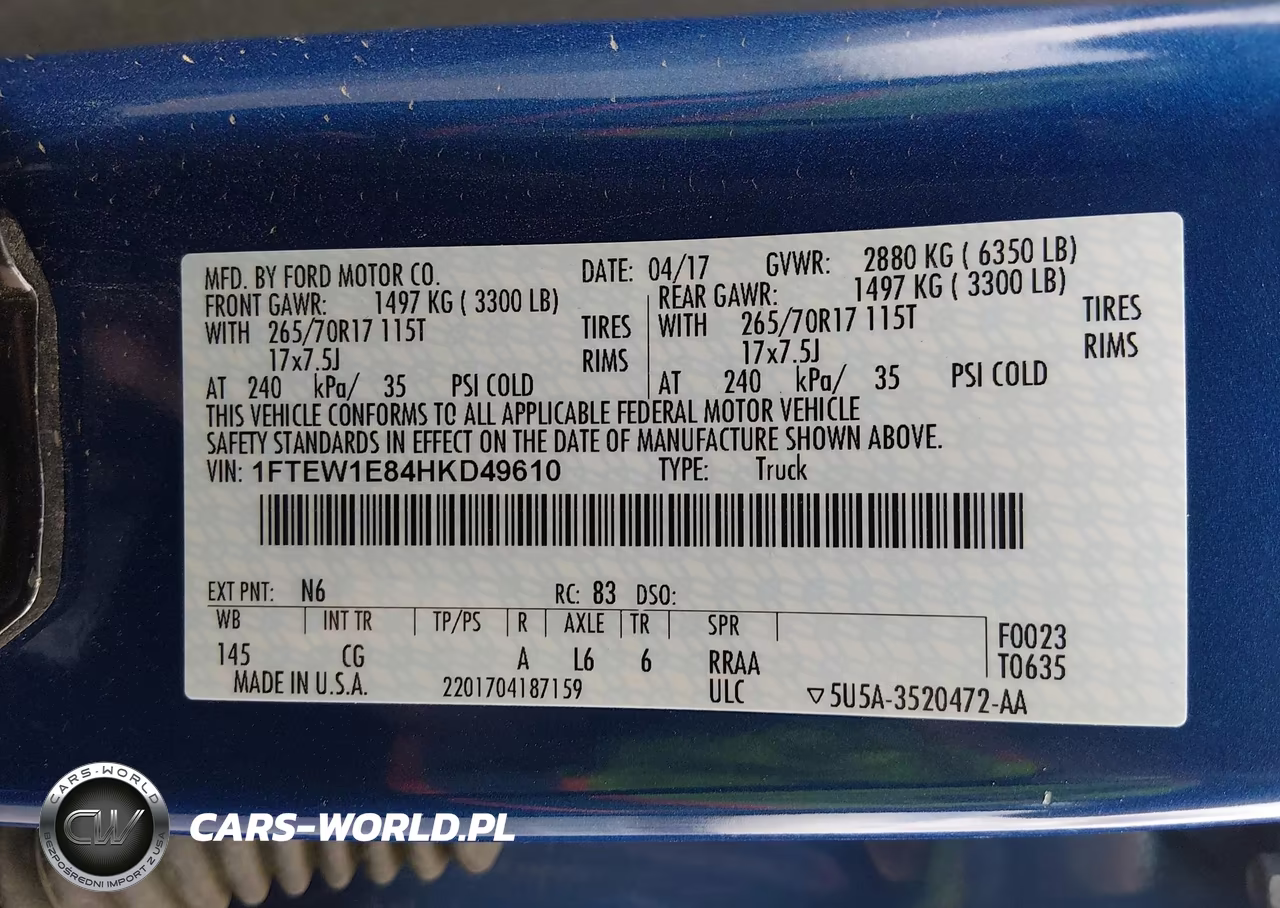 2017 Ford F-150 Xl VIN:1FTEW1E84HKD49610 - 9