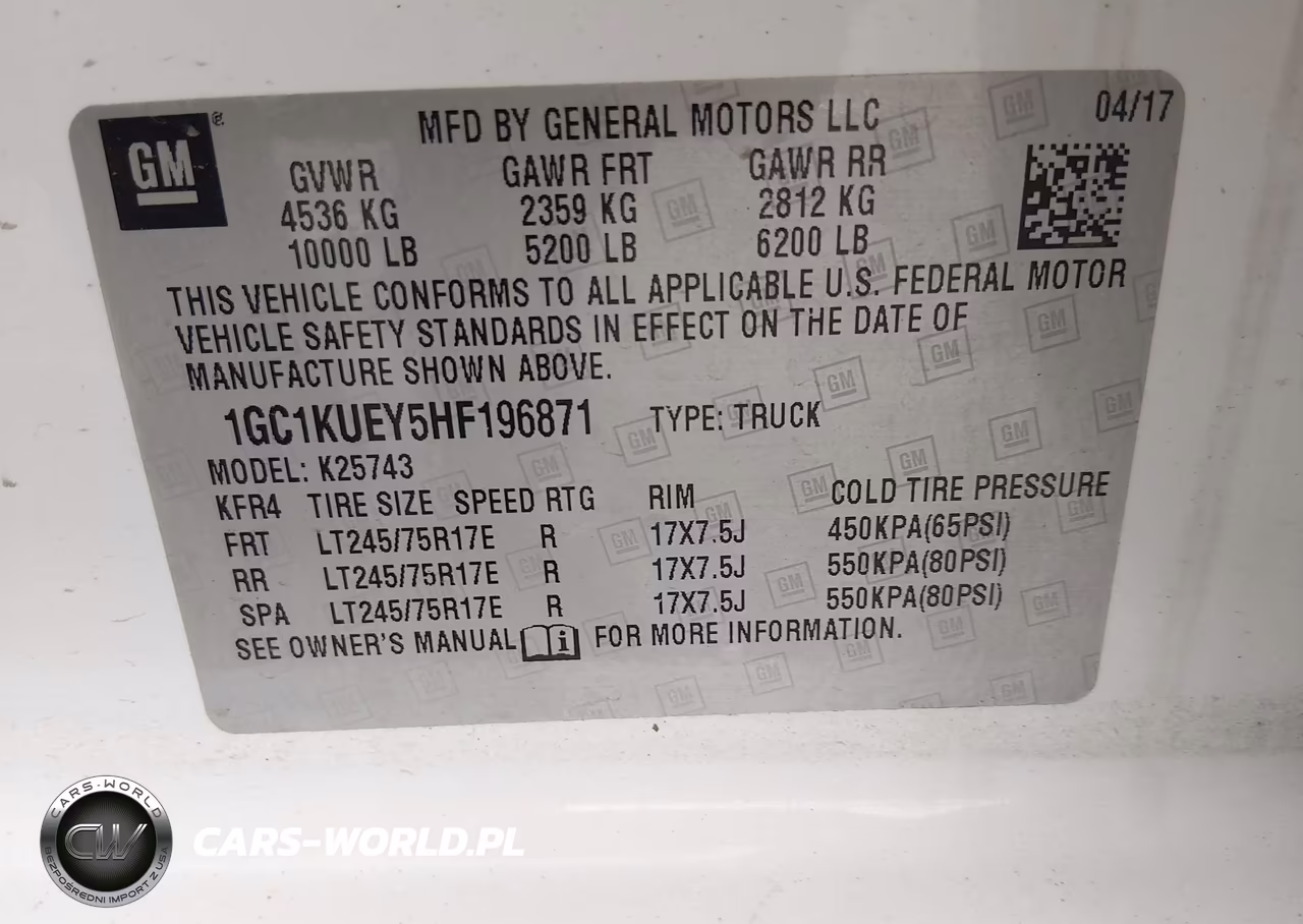2017 Chevrolet Silverado 2500Hd Wt VIN:1GC1KUEY5HF196871 - 9