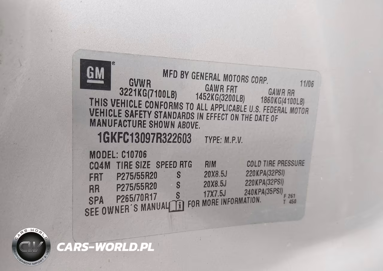 2007 GMC Yukon Slt VIN:1GKFC13097R322603 - 9