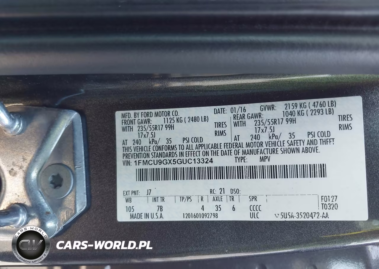 2016 Ford Escape Se VIN:1FMCU9GX5GUC13324 - 9