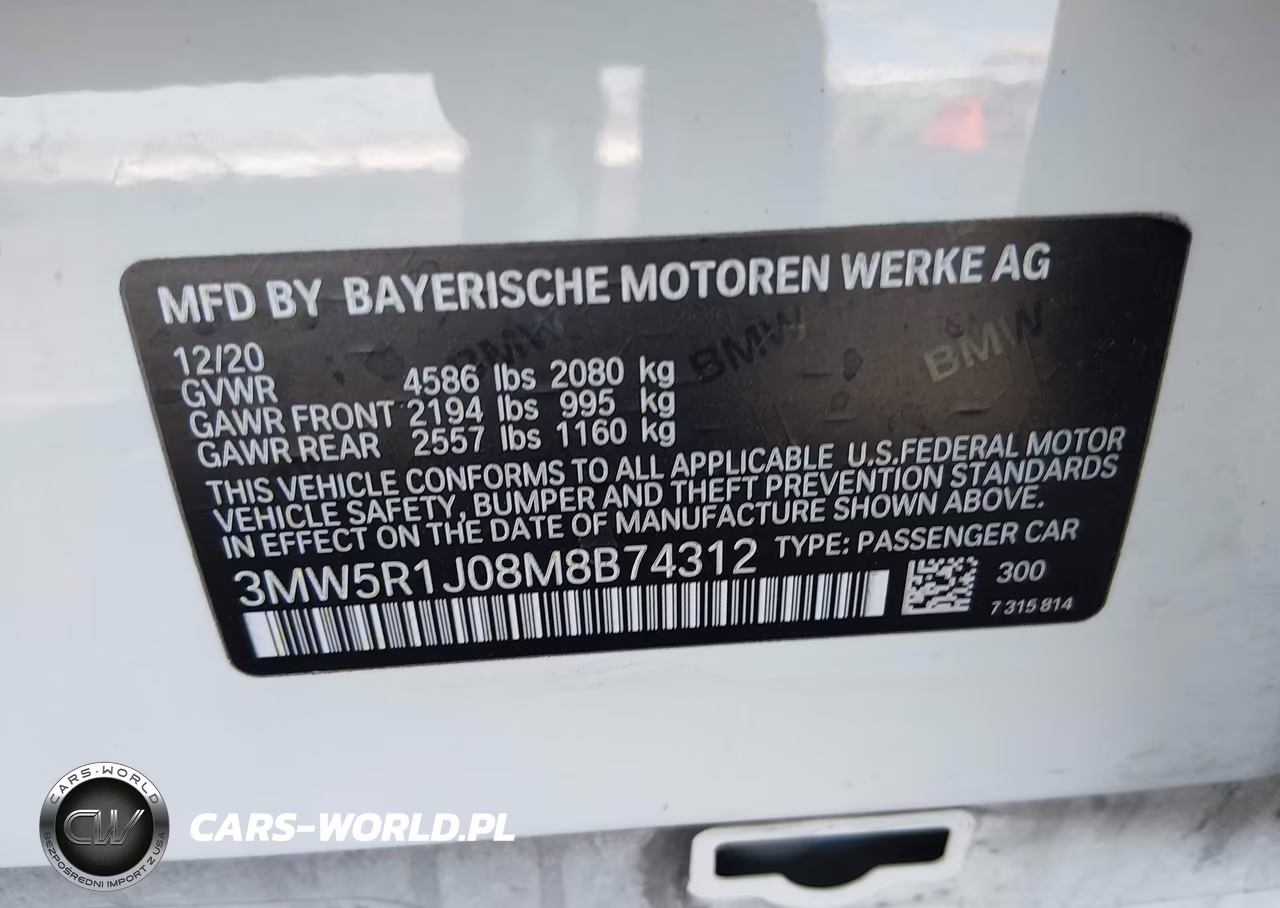 2021 BMW 330I VIN:3MW5R1J08M8B74312 - 9