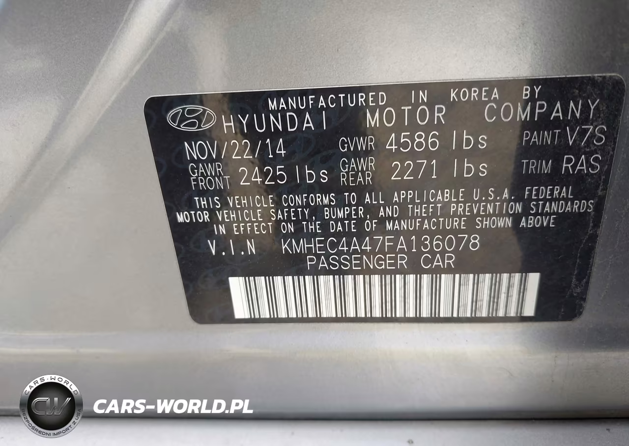 2015 Hyundai Sonata Hybrid Limited VIN:KMHEC4A47FA136078 - 9