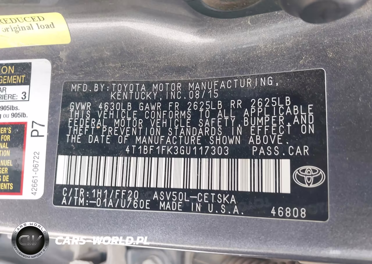 2016 Toyota Camry Se VIN:4T1BF1FK3GU117303 - 9