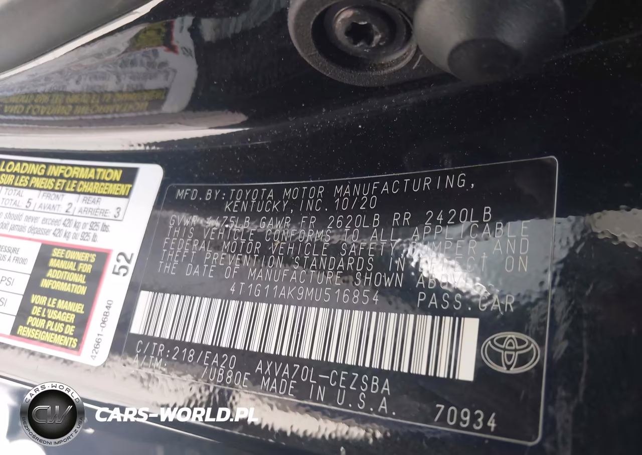 2021 Toyota Camry Se VIN:4T1G11AK9MU516854 - 9