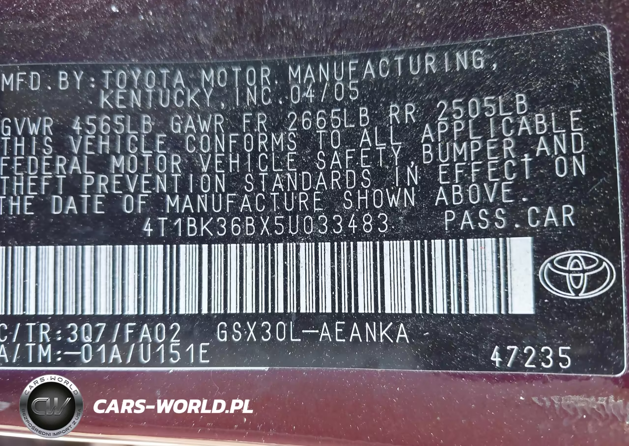2005 Toyota Avalon Xl VIN:4T1BK36BX5U033483 - 9