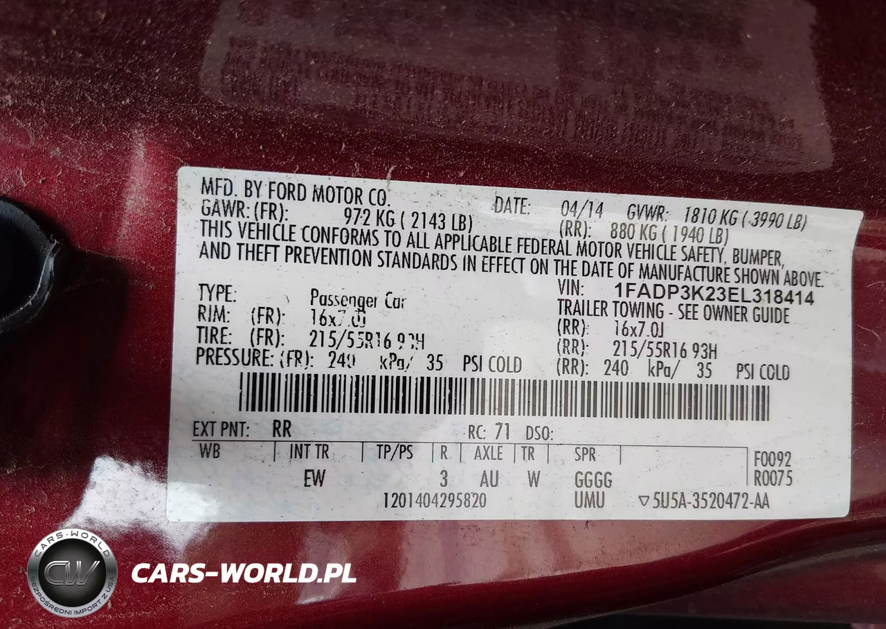 2014 Ford Focus Se VIN:1FADP3K23EL318414 - 9