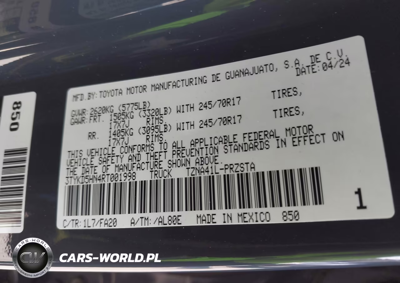 2024 Toyota Tacoma Sr VIN:3TYKD5HN4RT001998 - 9