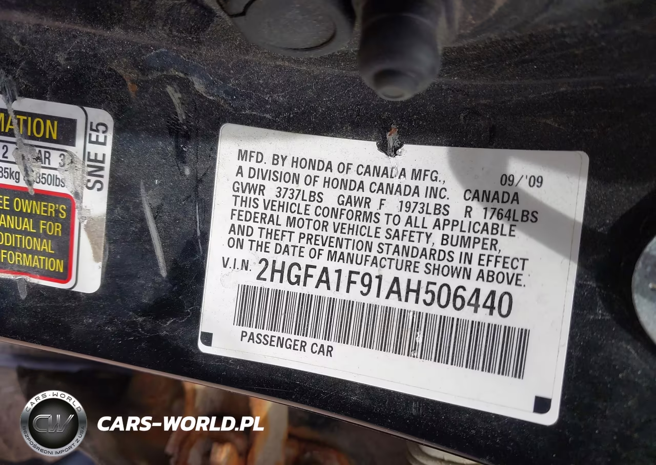 2010 Honda Civic Ex-L VIN:2HGFA1F91AH506440 - 9