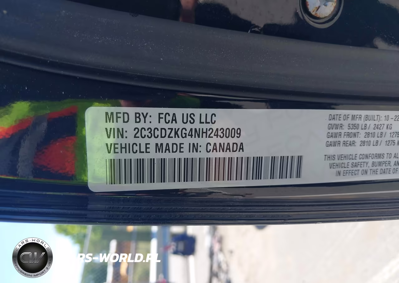 2022 Dodge Challenger Gt Awd VIN:2C3CDZKG4NH243009 - 9