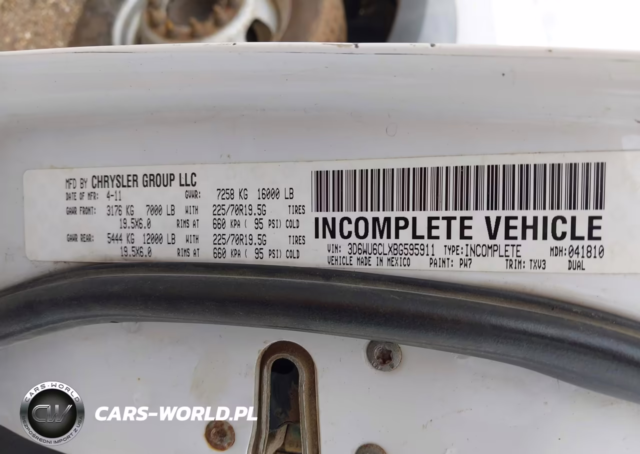 2011 Ram Ram 4500 Hd Chassis St-Slt-Laramie VIN:3D6WU6CLXBG595911 - 8