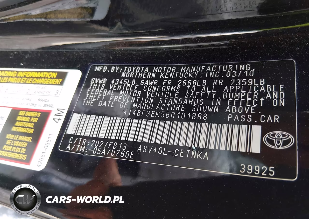 2011 Toyota Camry Le VIN:4T4BF3EK5BR101888 - 9