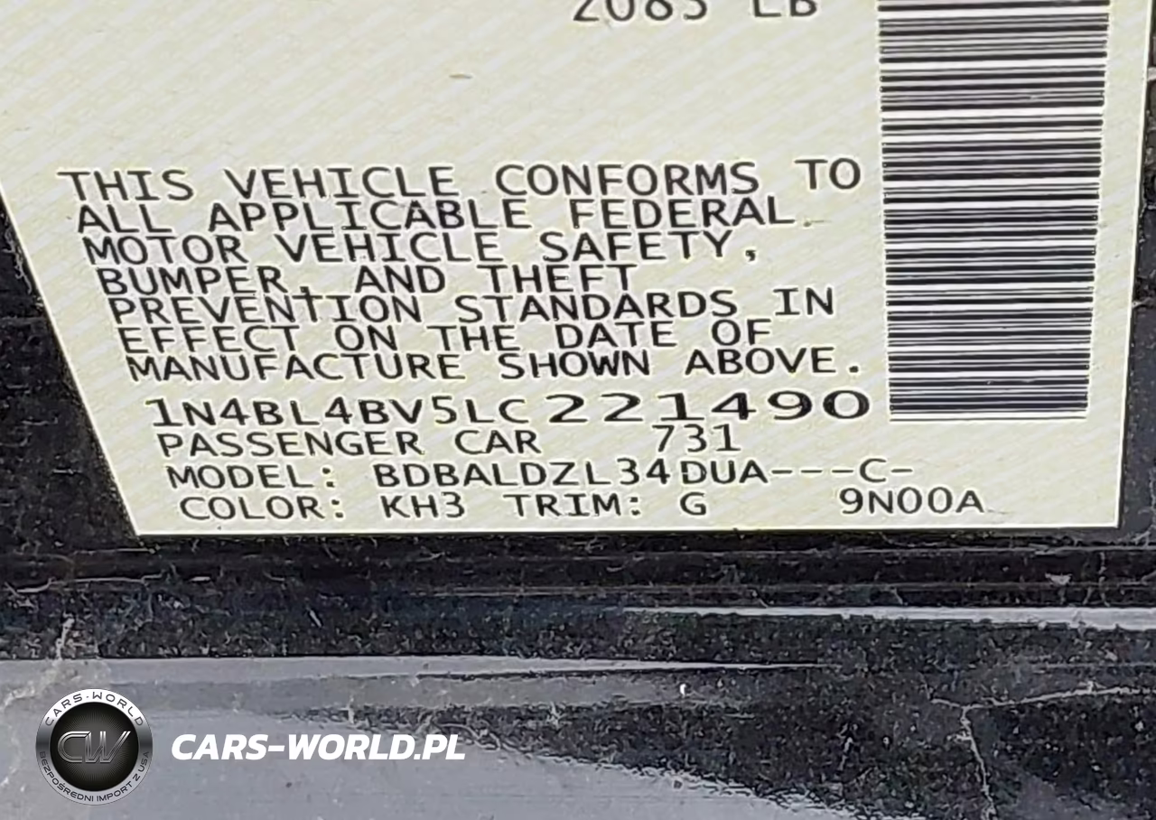 2020 Nissan Altima S Fwd VIN:1N4BL4BV5LC221490 - 9