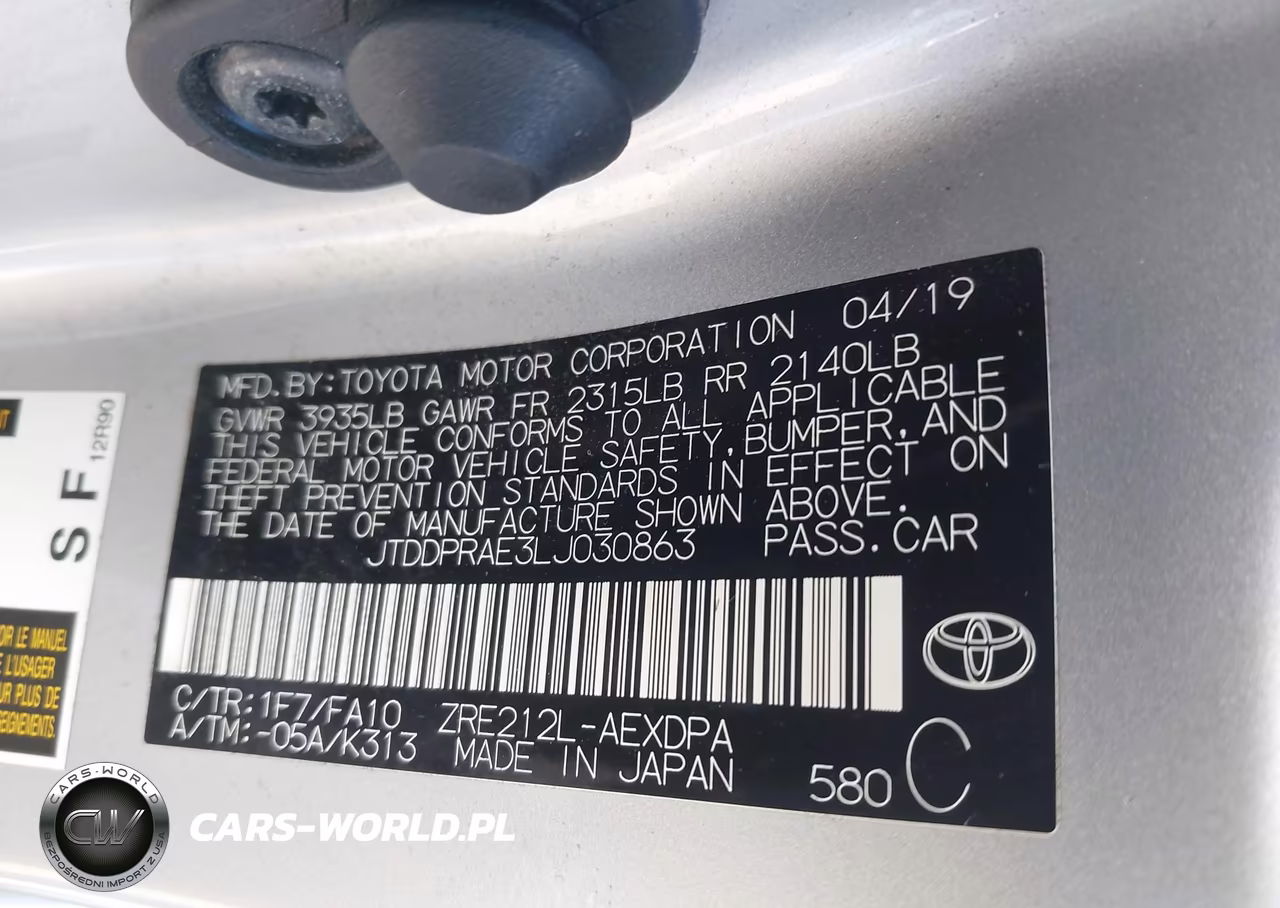 2020 Toyota Corolla L VIN:JTDDPRAE3LJ030863 - 9