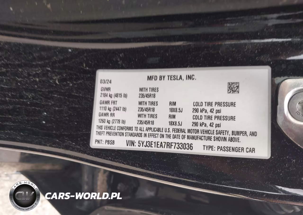 2024 Tesla Model 3 Long Range Dual Motor All-Wheel Drive-Rear-Wheel Drive VIN:5YJ3E1EA7RF733036 - 9