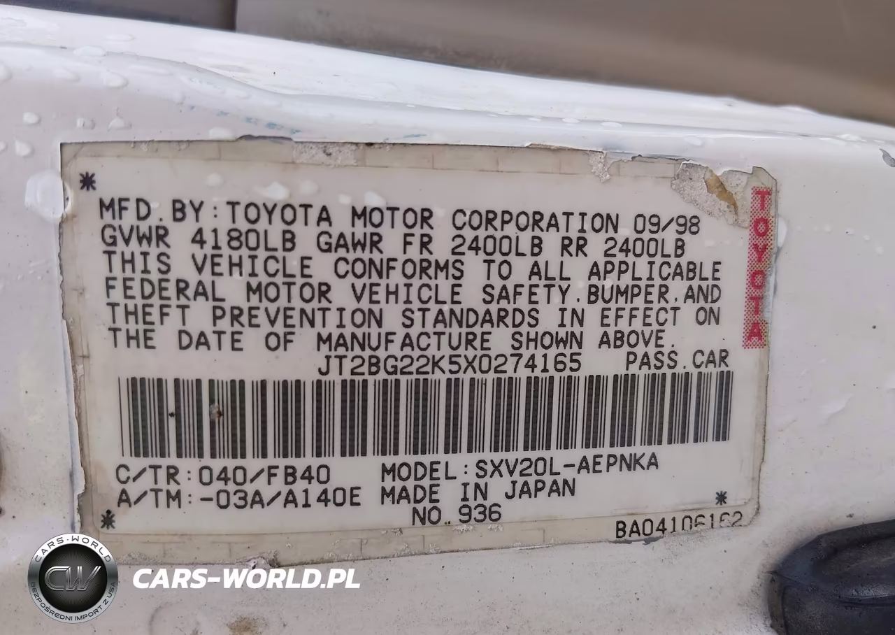 1999 Toyota Camry Le VIN:JT2BG22K5X0274165 - 9