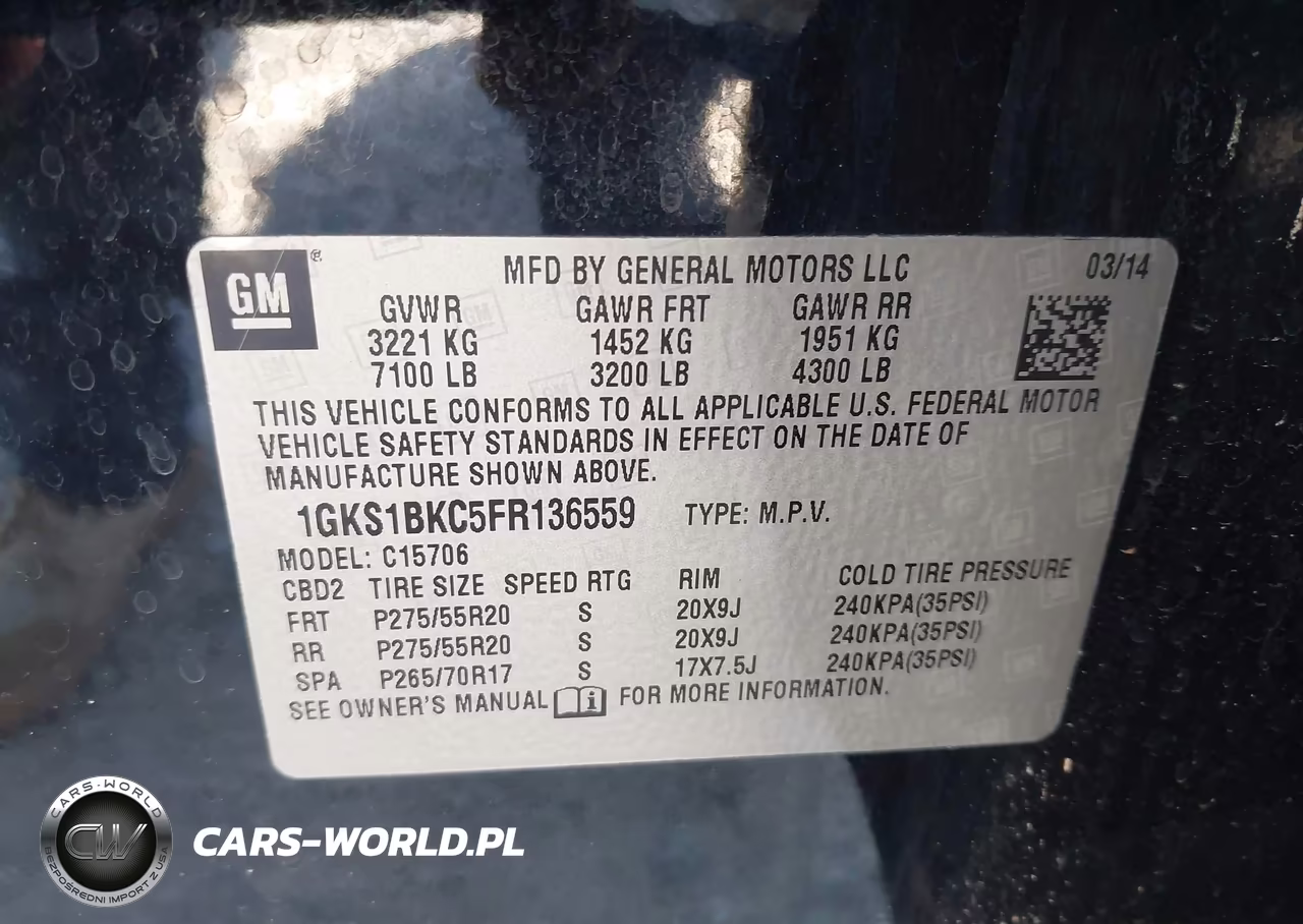 2015 GMC Yukon Slt VIN:1GKS1BKC5FR136559 - 9