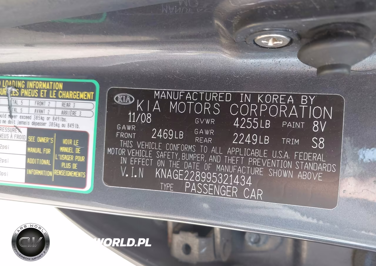 2009 Kia Optima Lx VIN:KNAGE228995321434 - 9