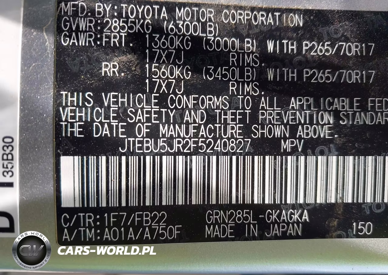 2015 Toyota 4Runner Sr5 VIN:JTEBU5JR2F5240827 - 9