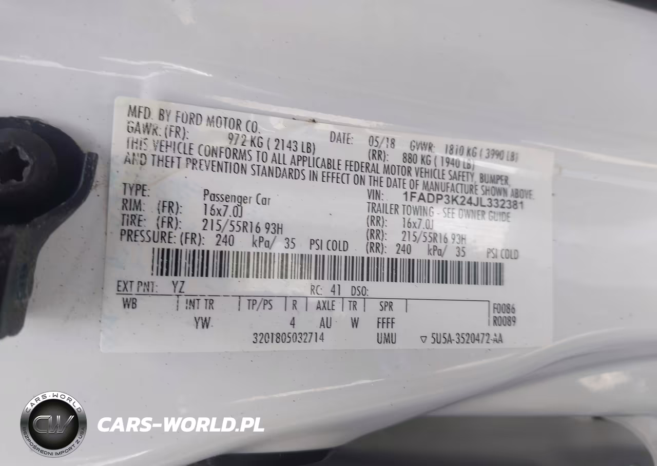 2018 Ford Focus Se VIN:1FADP3K24JL332381 - 9