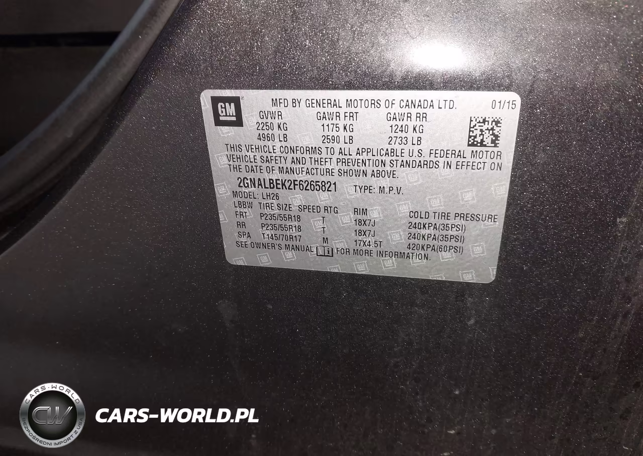 2015 Chevrolet Equinox 1Lt VIN:2GNALBEK2F6265821 - 9