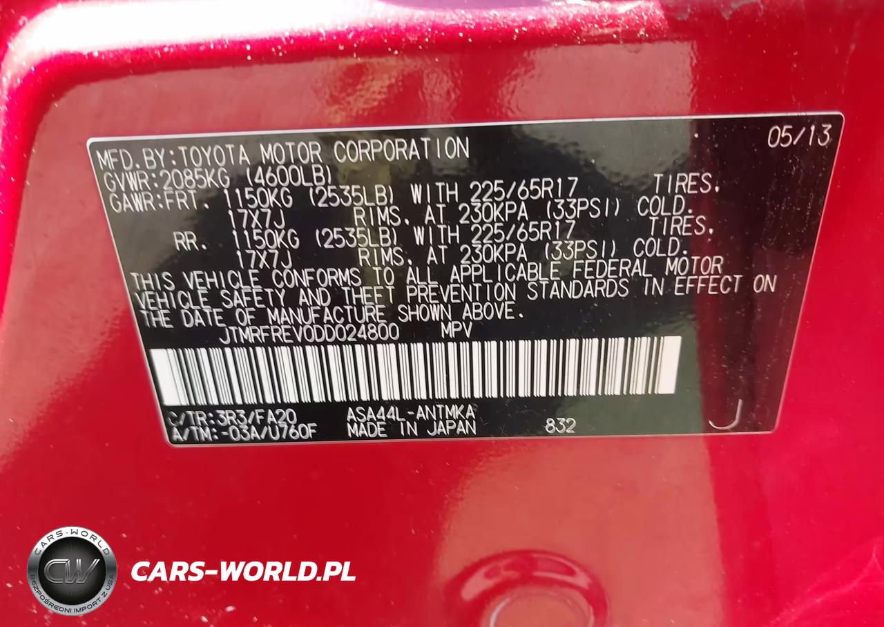 2013 Toyota Rav4 Xle VIN:JTMRFREV0DD024800 - 9