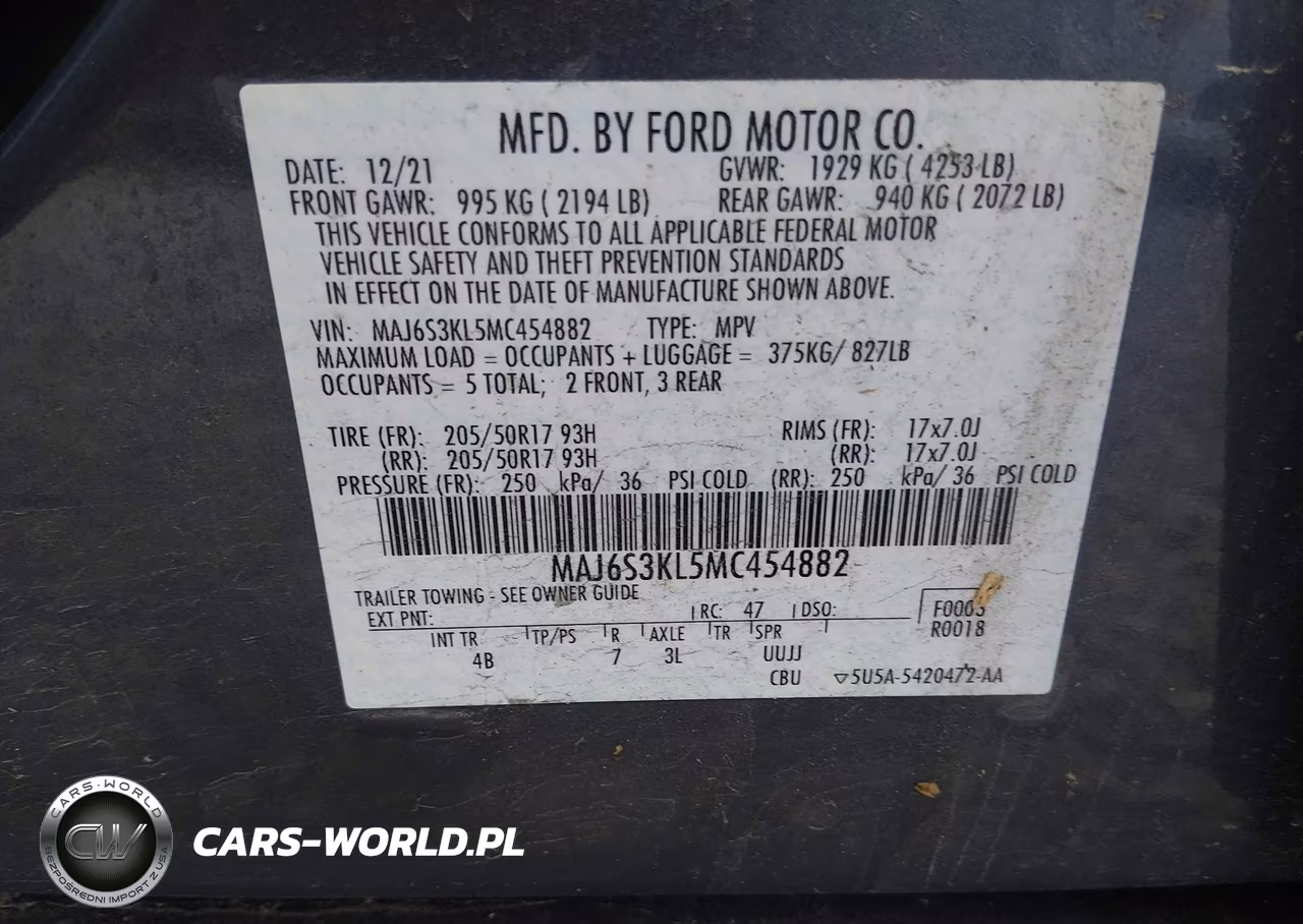 2021 Ford Ecosport Titanium VIN:MAJ6S3KL5MC454882 - 9