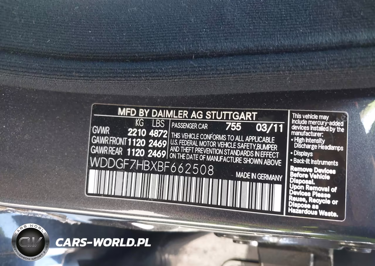 2011 Mercedes-Benz C 63 Amg VIN:WDDGF7HBXBF662508 - 9