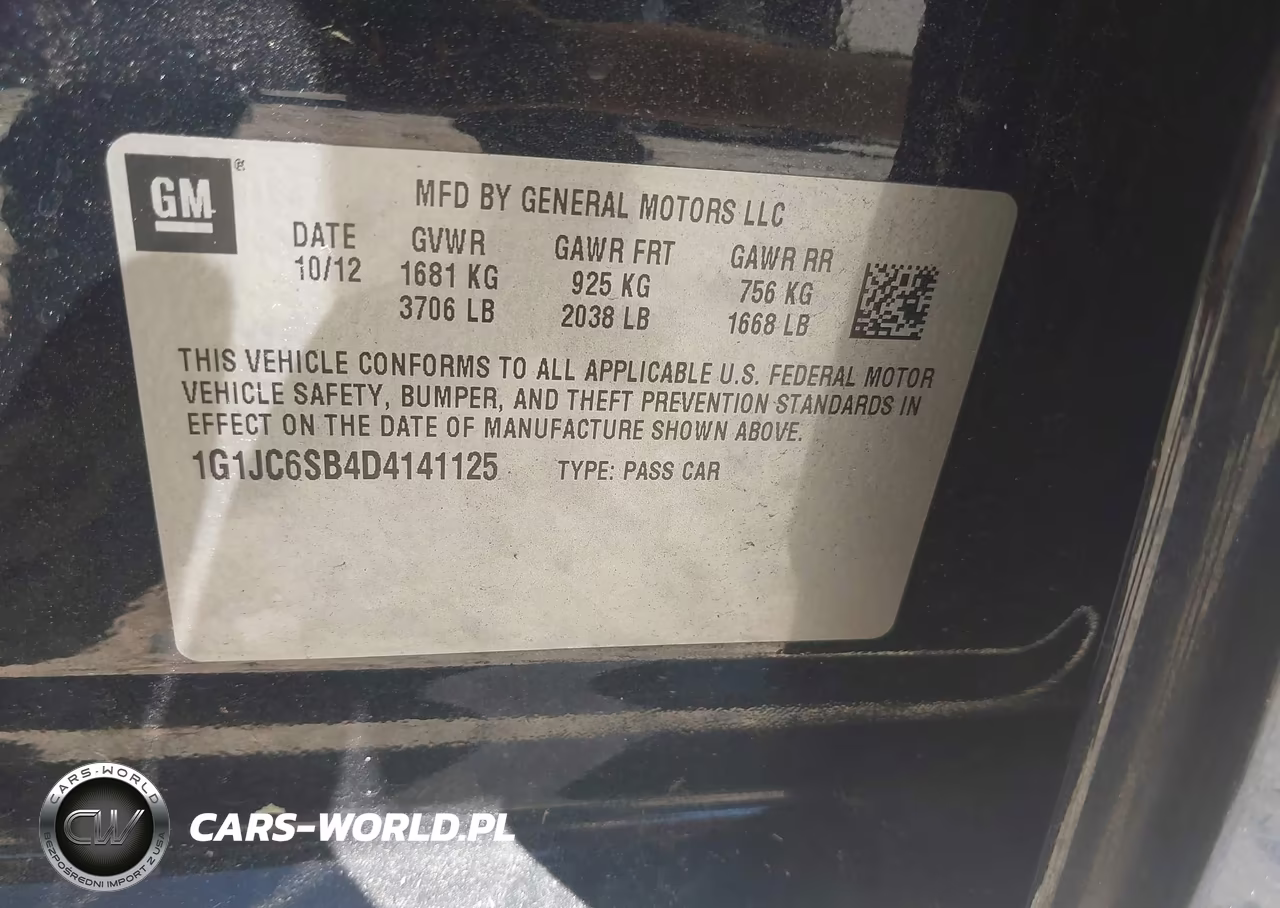 2013 Chevrolet Sonic Lt Auto VIN:1G1JC6SB4D4141125 - 9