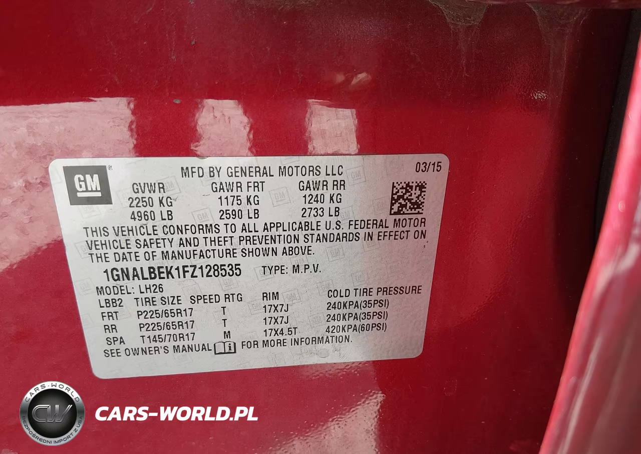 2015 Chevrolet Equinox 1Lt VIN:1GNALBEK1FZ128535 - 9