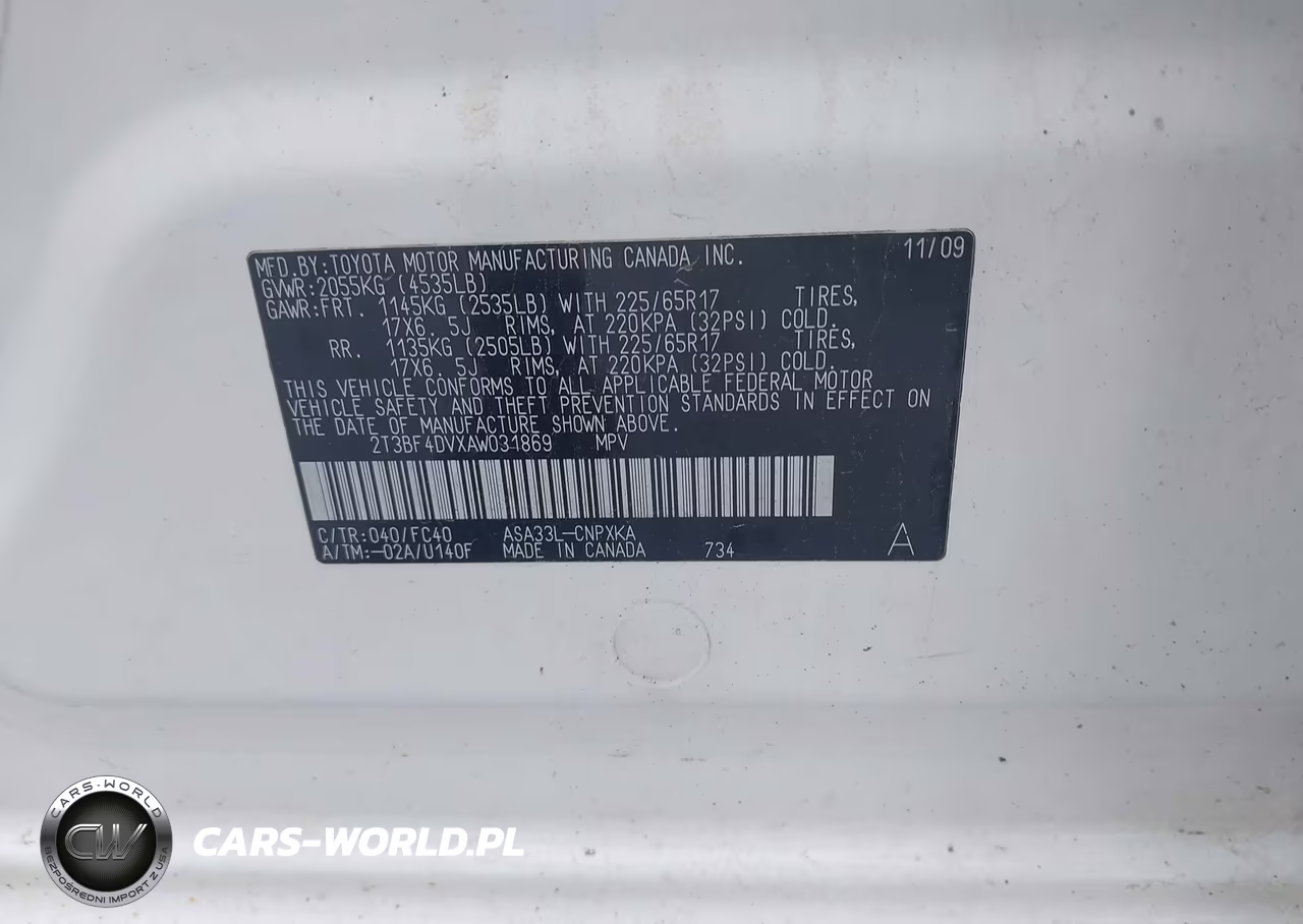 2010 Toyota Rav4 VIN:2T3BF4DVXAW031869 - 9