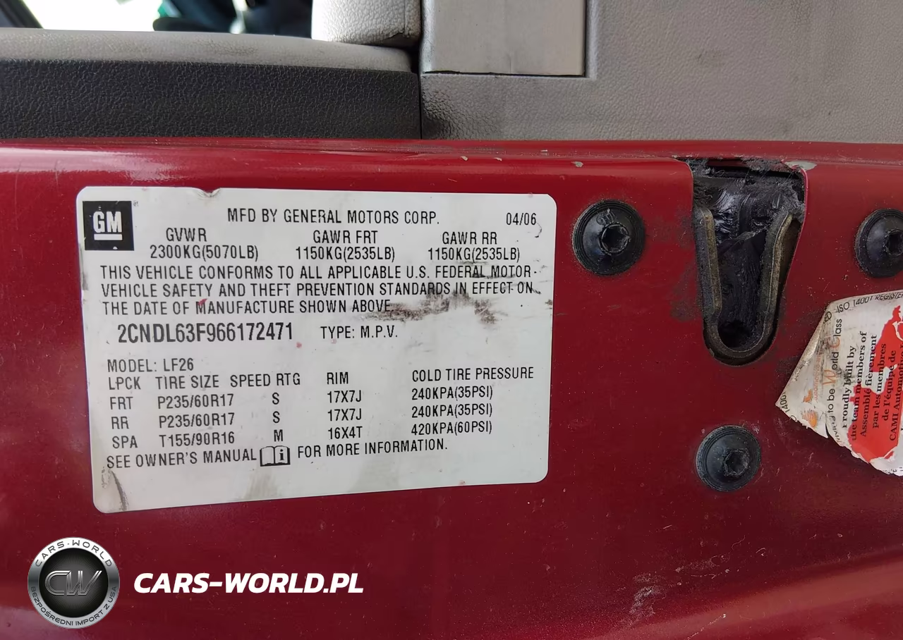 2006 Chevrolet Equinox Lt VIN:2CNDL63F966172471 - 9