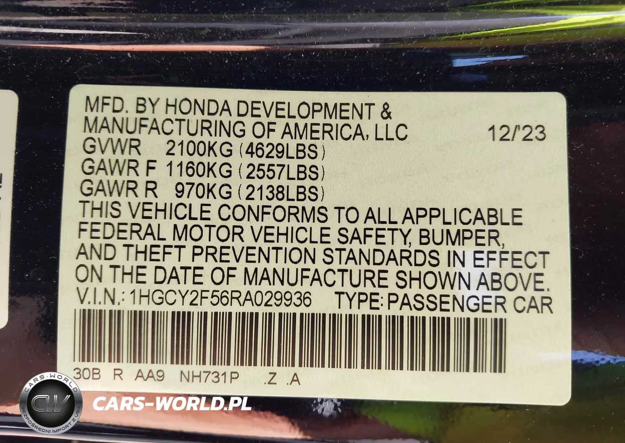 2024 Honda Accord Hybrid Sport VIN:1HGCY2F56RA029936 - 9