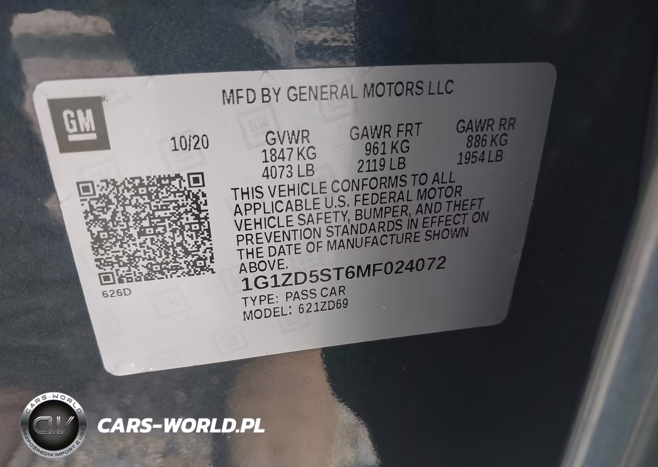 2021 Chevrolet Malibu Fwd Lt VIN:1G1ZD5ST6MF024072 - 9