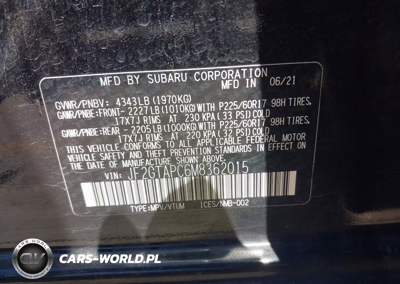 2021 Subaru Crosstrek Premium VIN:JF2GTAPC6M8362015 - 9
