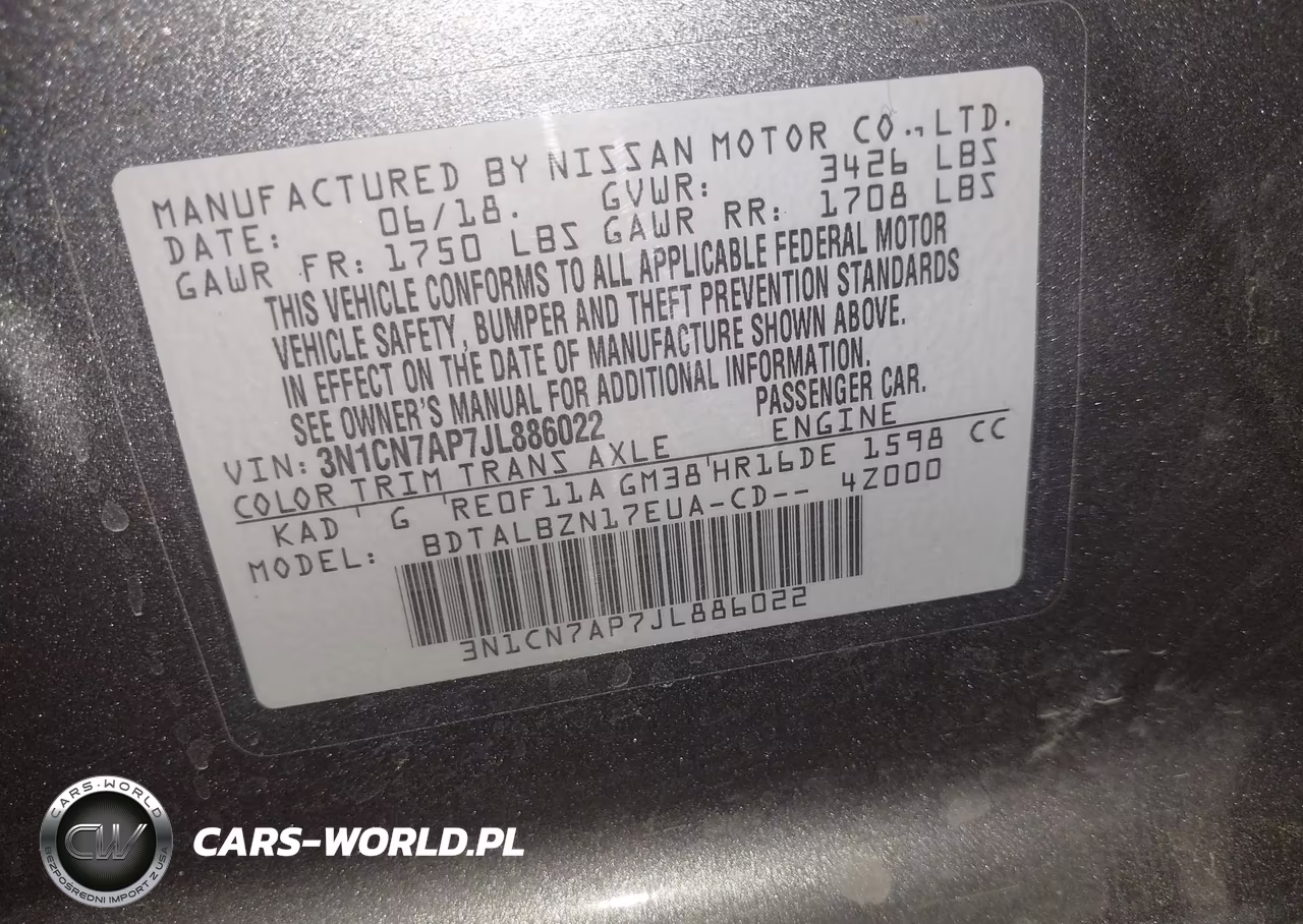 2018 Nissan Versa 1.6 Sv VIN:3N1CN7AP7JL886022 - 9