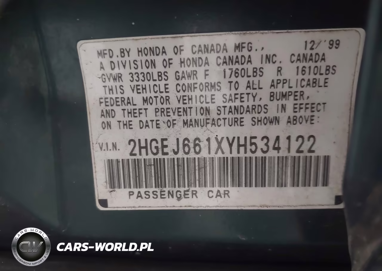 2000 Honda Civic Value Package VIN:2HGEJ661XYH534122 - 9