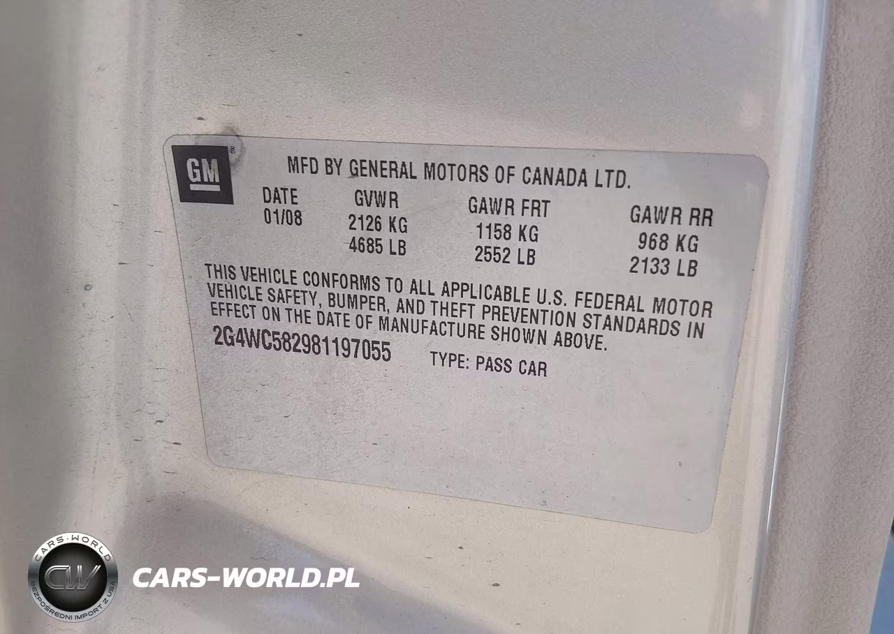 2008 Buick Lacrosse Cx VIN:2G4WC582981197055 - 9