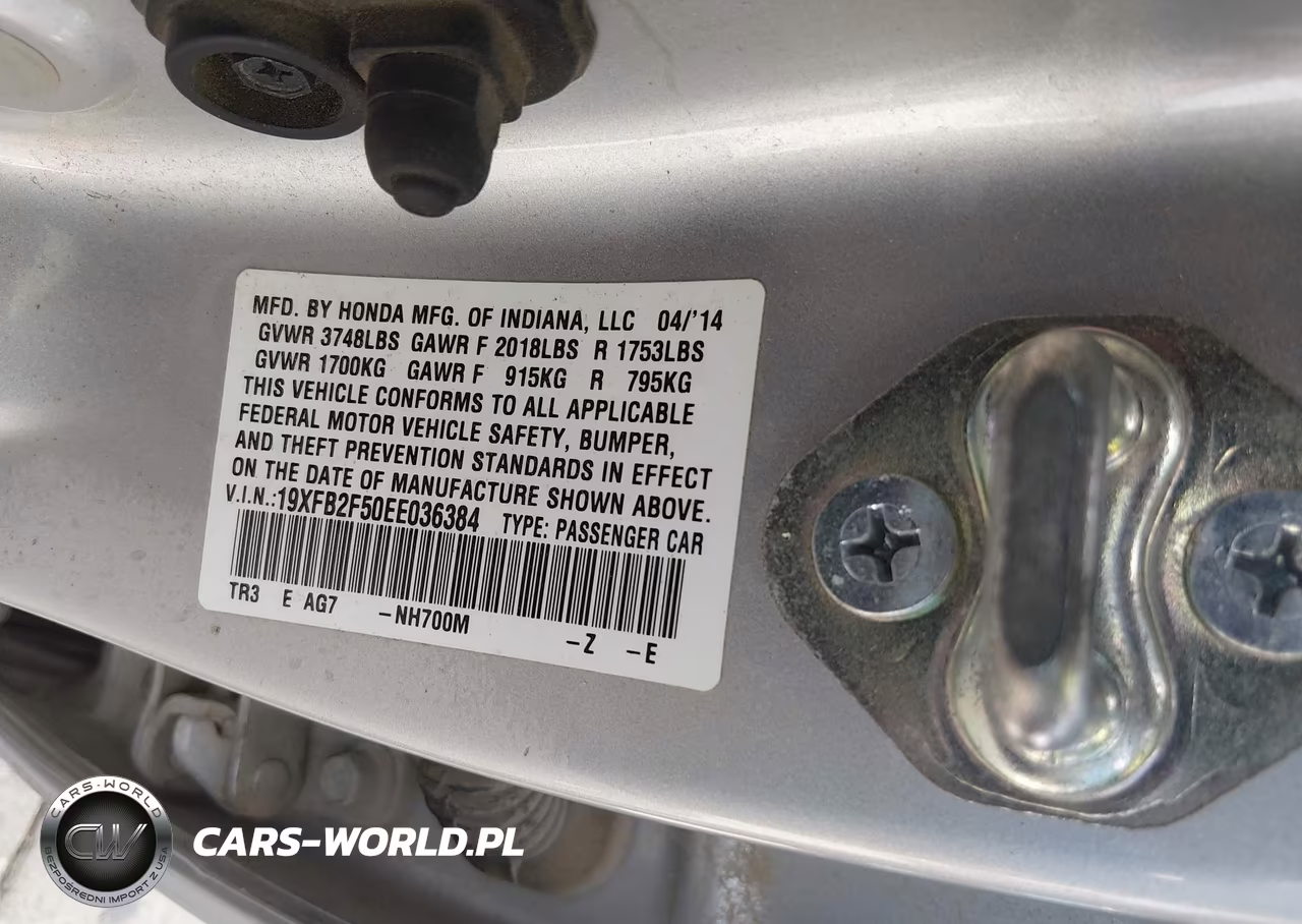 2014 Honda Civic Lx VIN:19XFB2F50EE036384 - 9