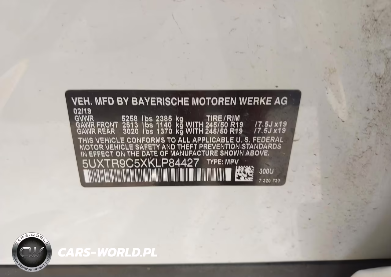 2019 BMW X3 xDrive30I VIN:5UXTR9C5XKLP84427 - 9