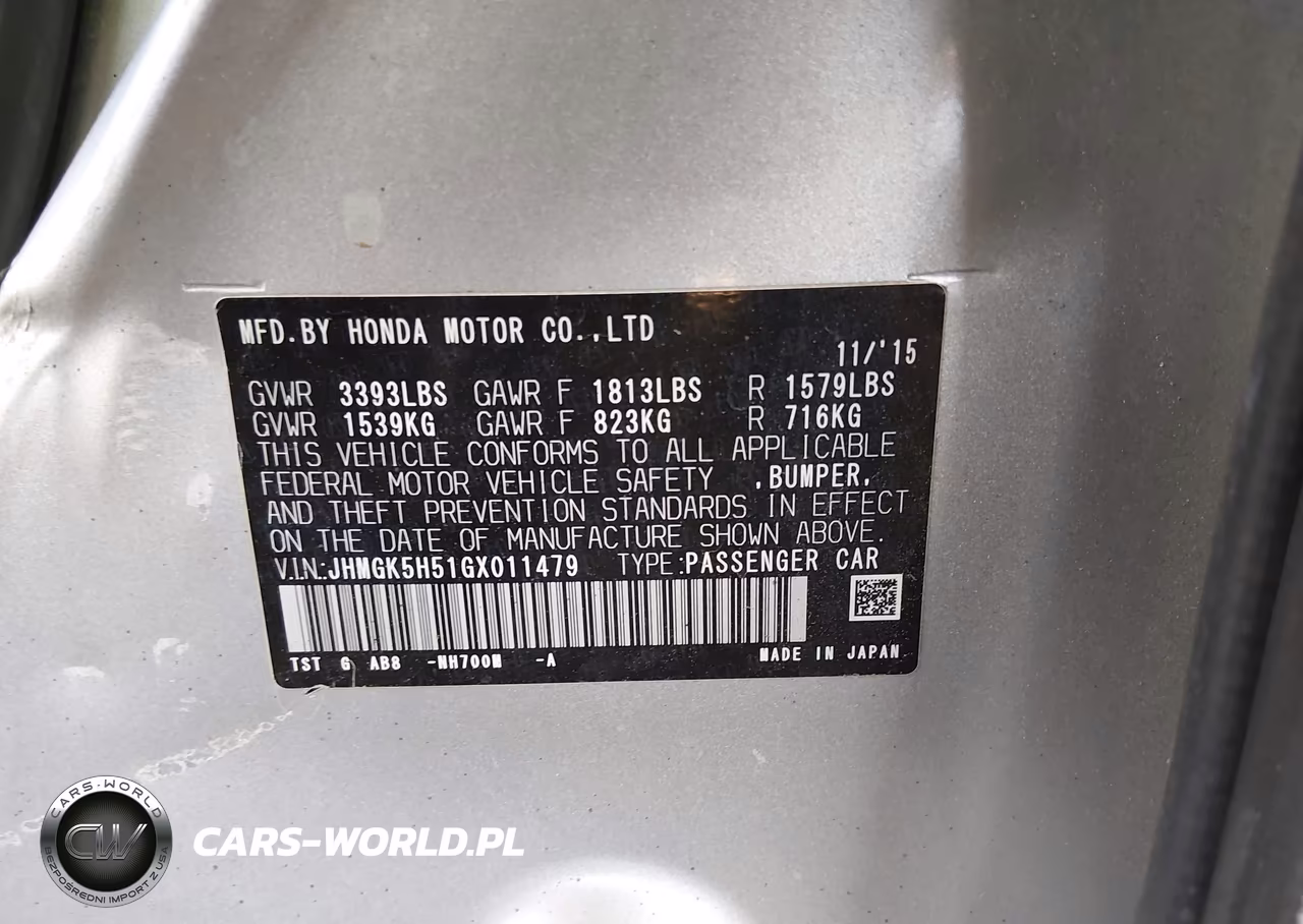 2016 Honda Fit Lx VIN:JHMGK5H51GX011479 - 9
