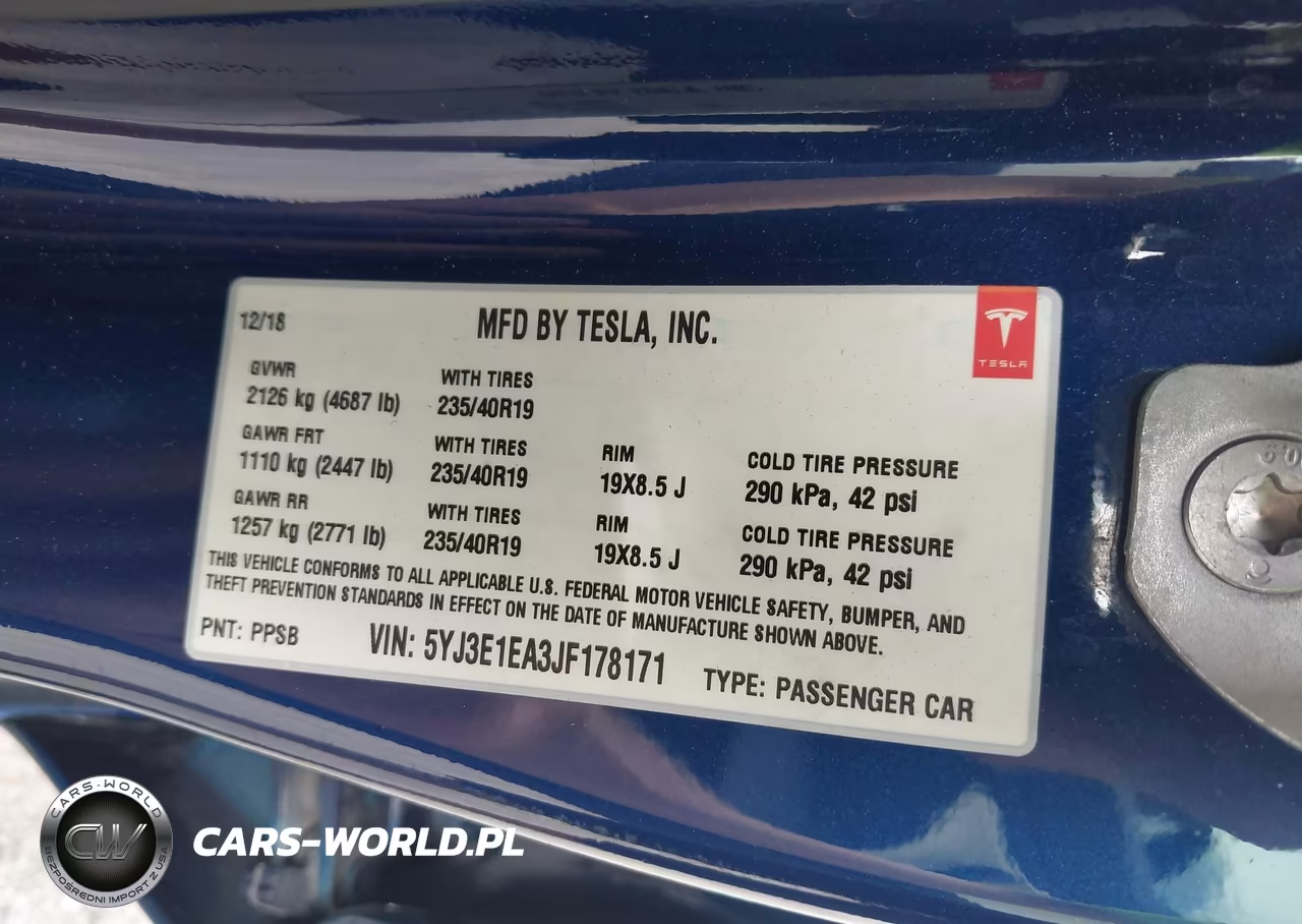 2018 Tesla Model 3 Long Range-Mid Range VIN:5YJ3E1EA3JF178171 - 9