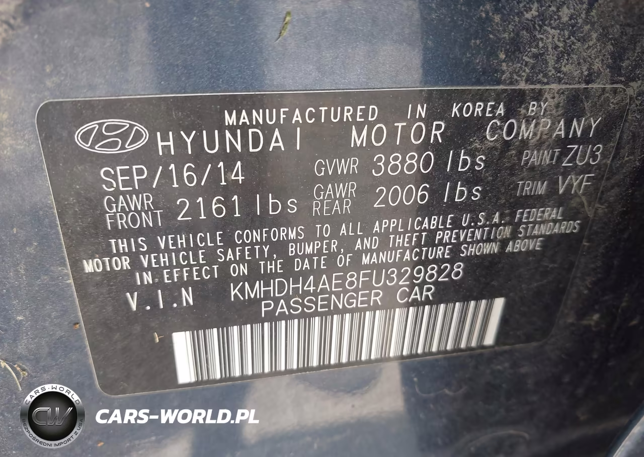 2015 Hyundai Elantra Se VIN:KMHDH4AE8FU329828 - 9