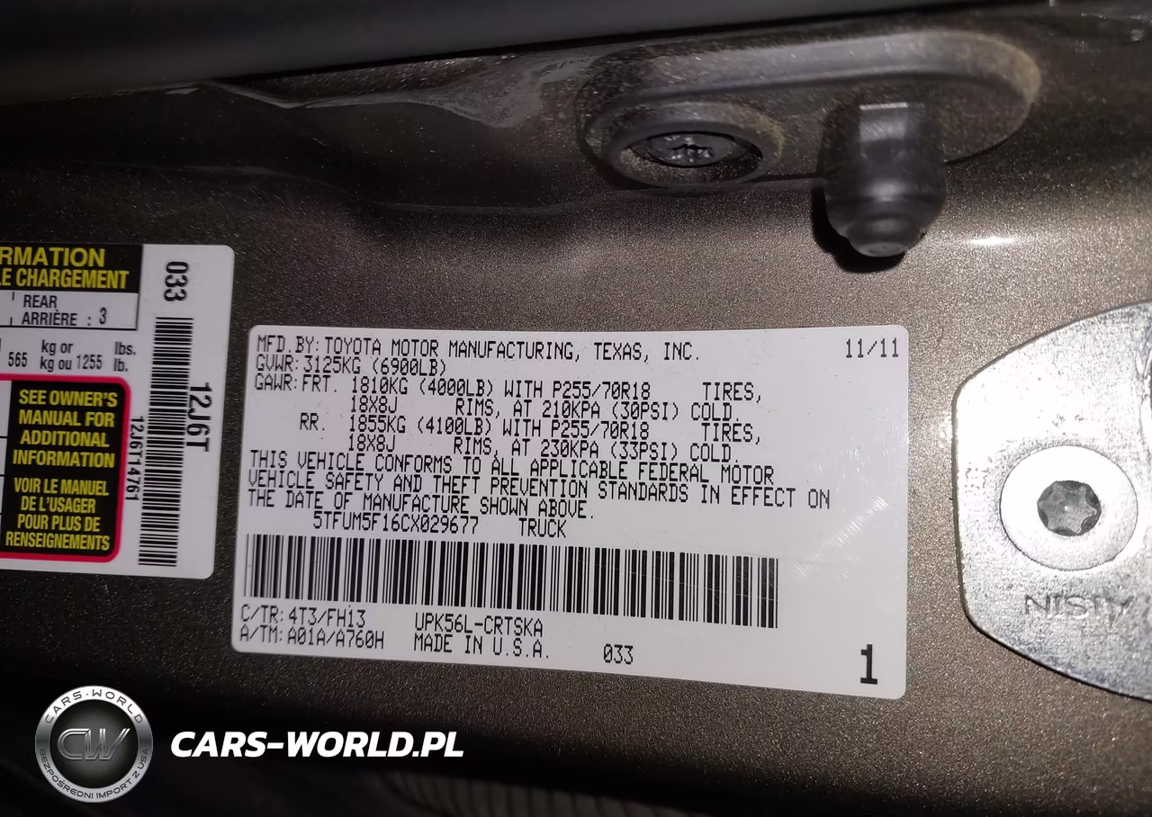 2012 Toyota Tundra Grade 4.6L V8 VIN:5TFUM5F16CX029677 - 9