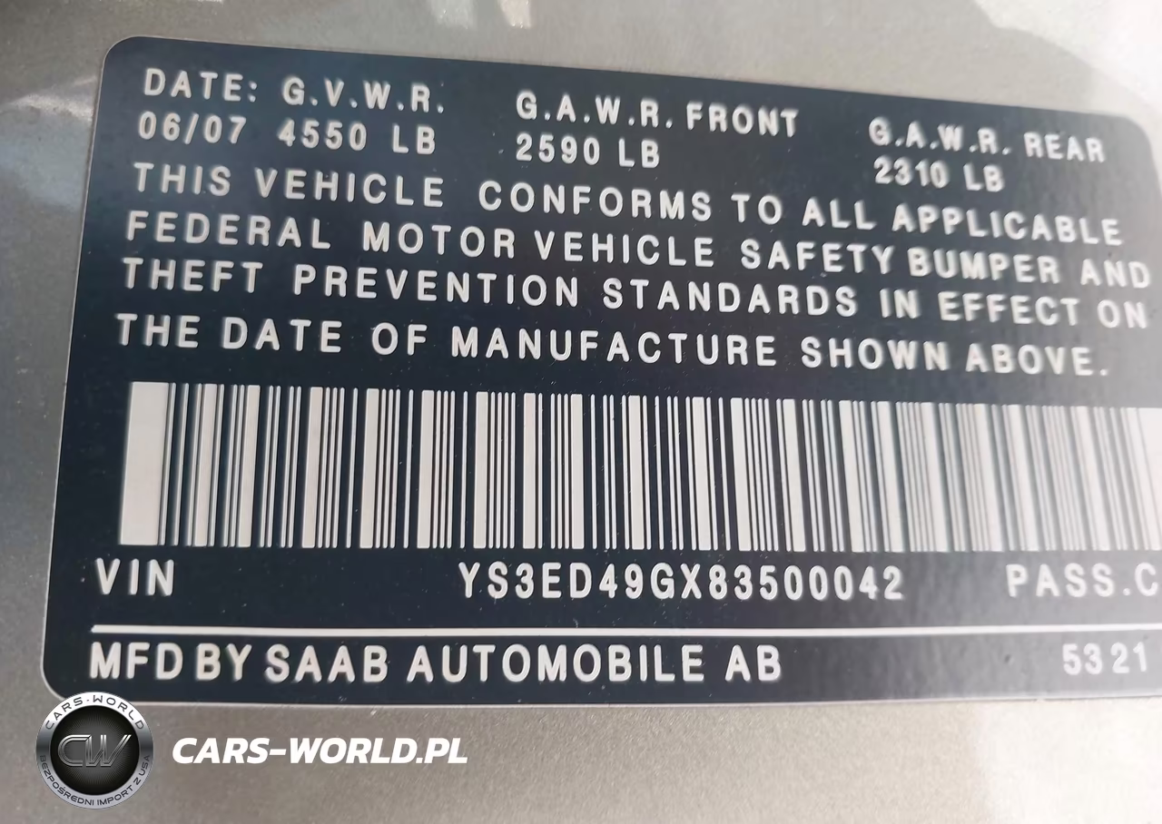 2008 Saab 9-5 2.3T VIN:YS3ED49GX83500042 - 9