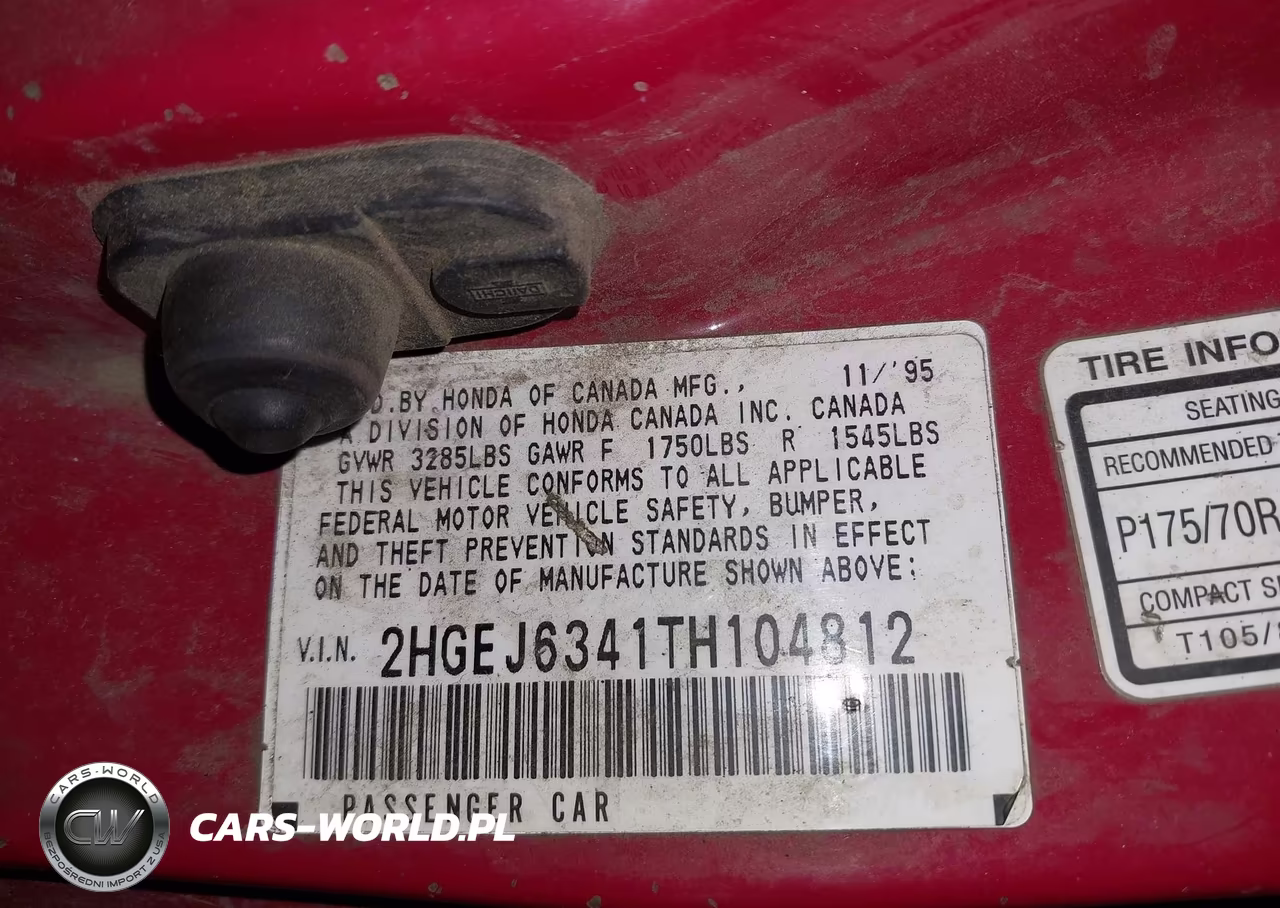 1996 Honda Civic Dx VIN:2HGEJ6341TH104812 - 9